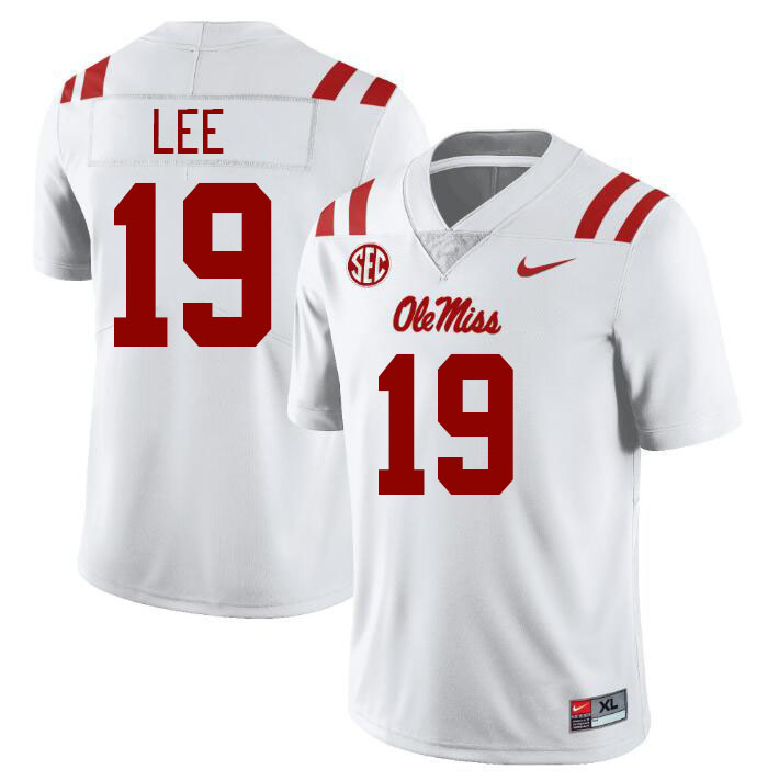 Ole Miss Rebels #19 Cayden Lee College Football Jerseys Stitched Sale-White